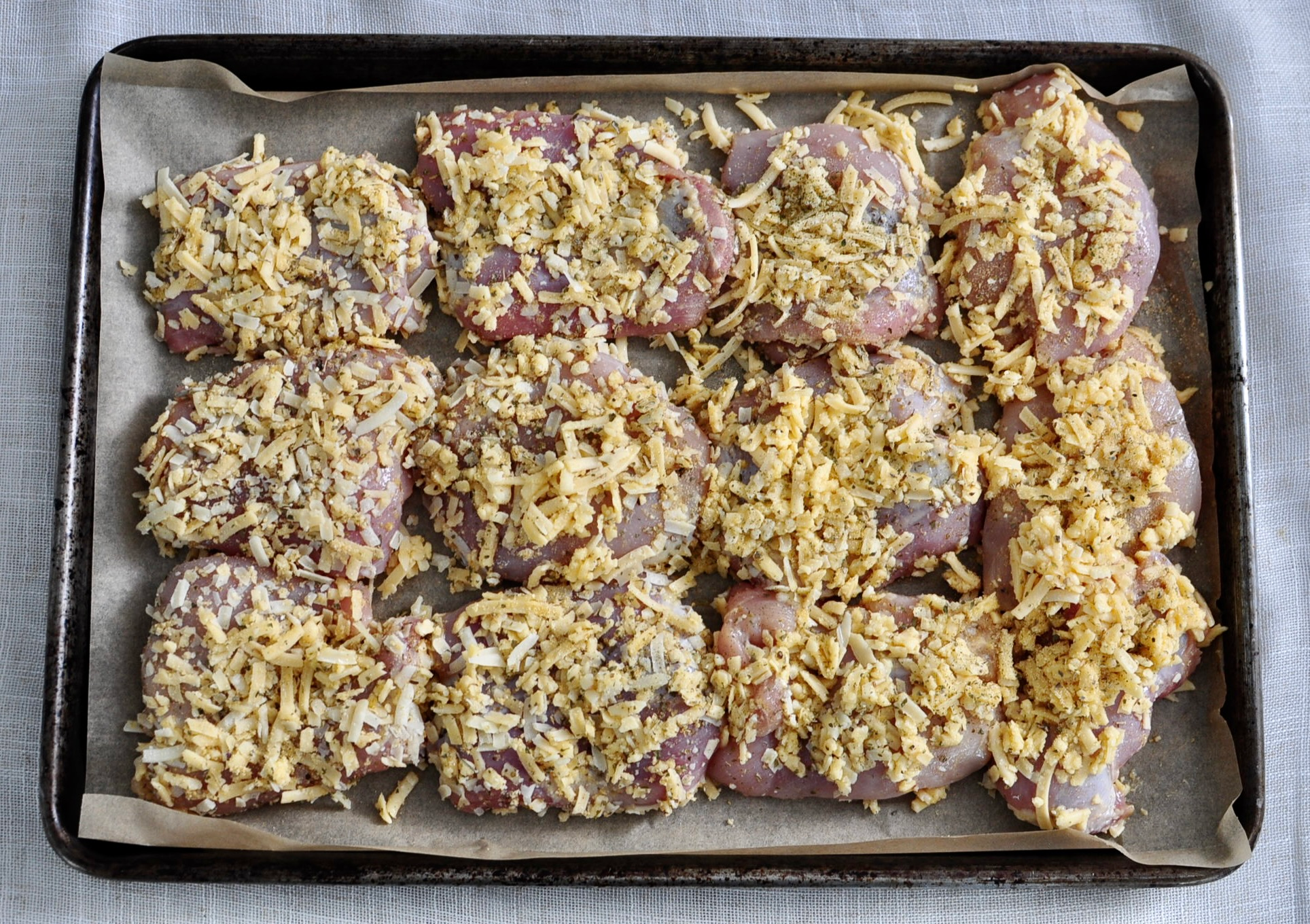 Non-breaded chicken parmesan ready to bake