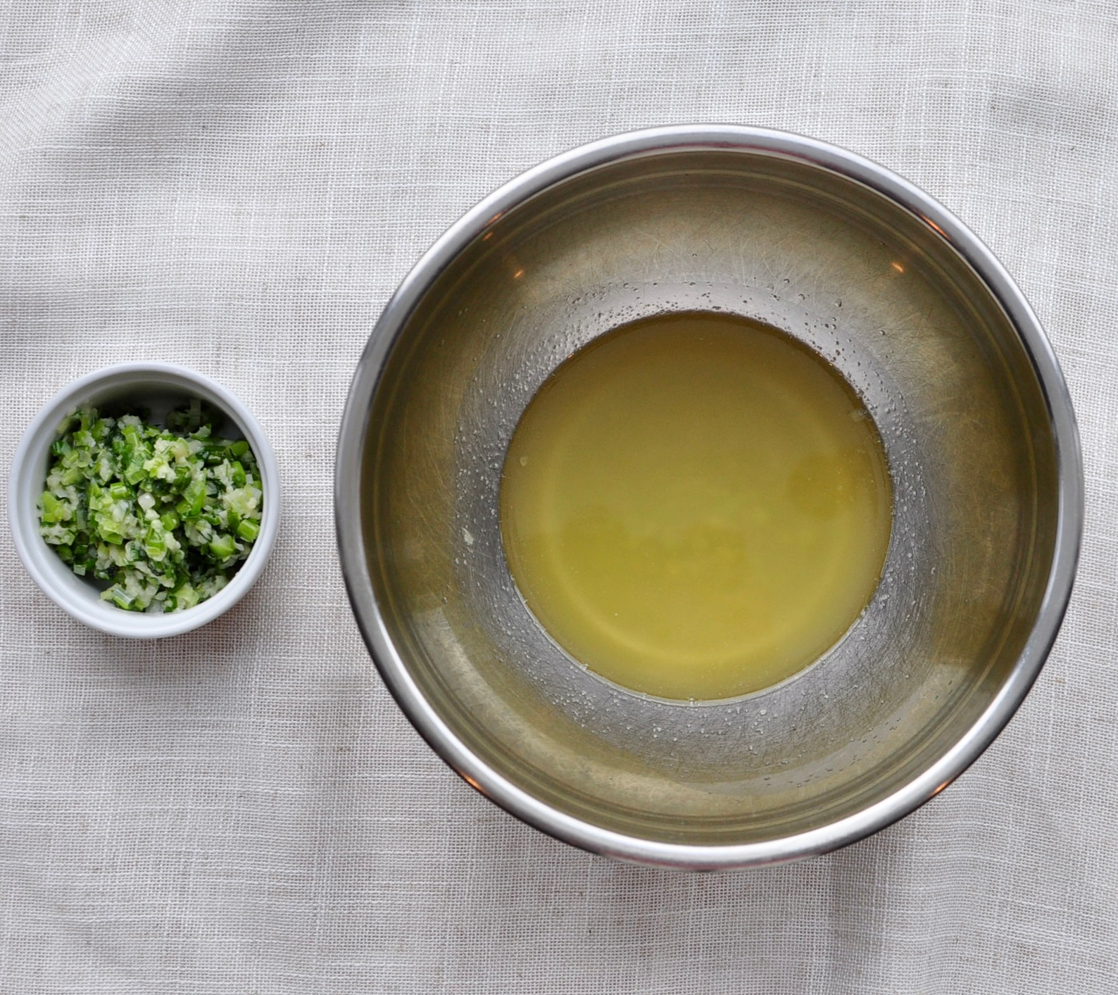 Beef tallow is infused with garlic and herbs.