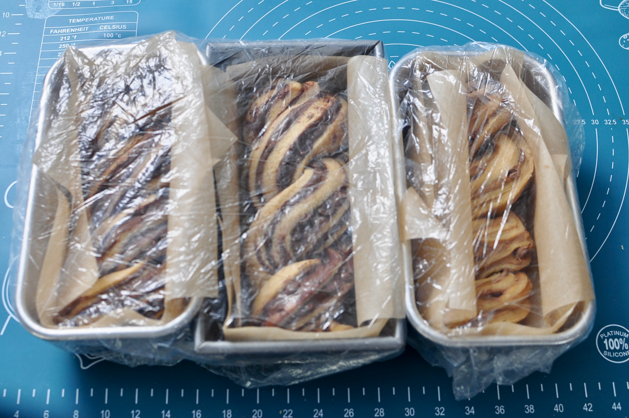 Cover babka dough for 2nd rise
