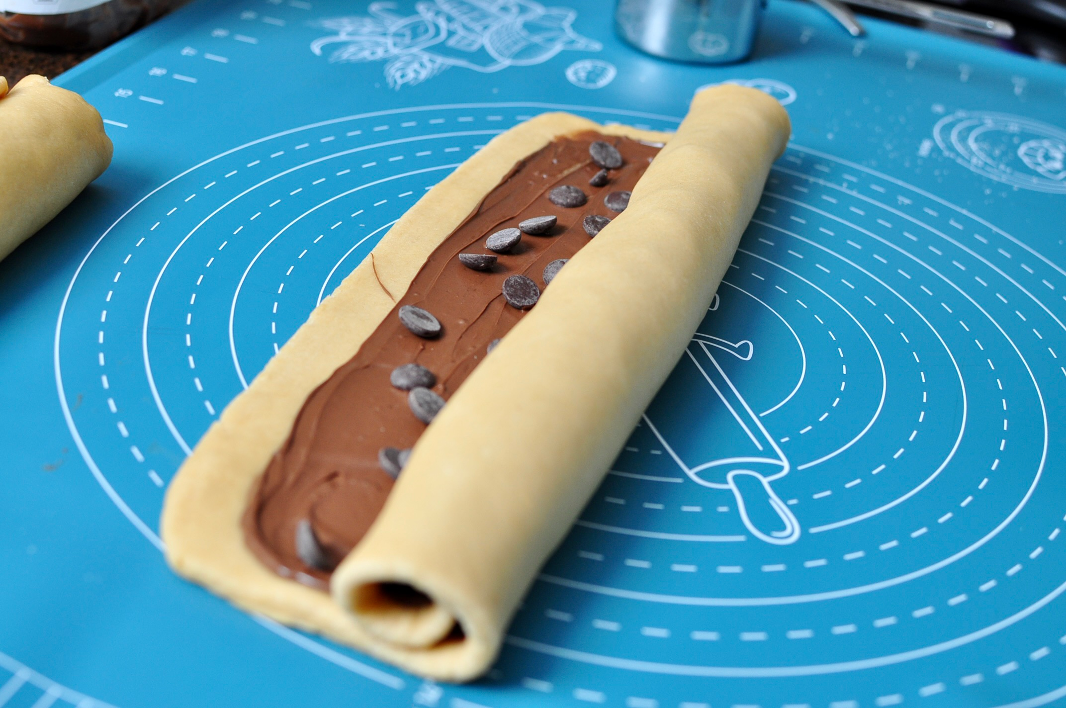 babka dough rolling into a log