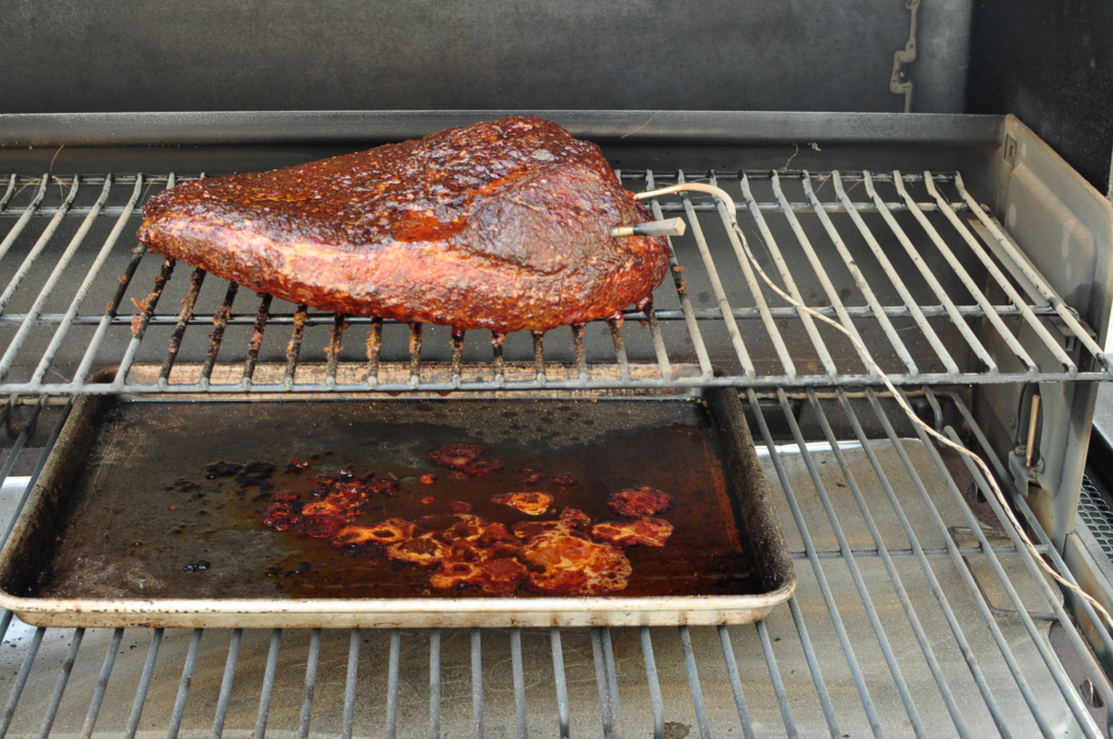 Brisket in smoker after 2 hours