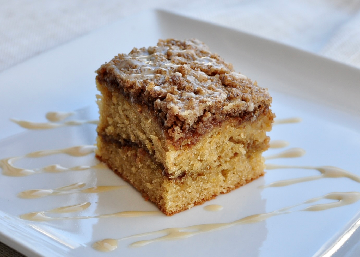 A Slice of Moist Coffee Cake Made with Coffee