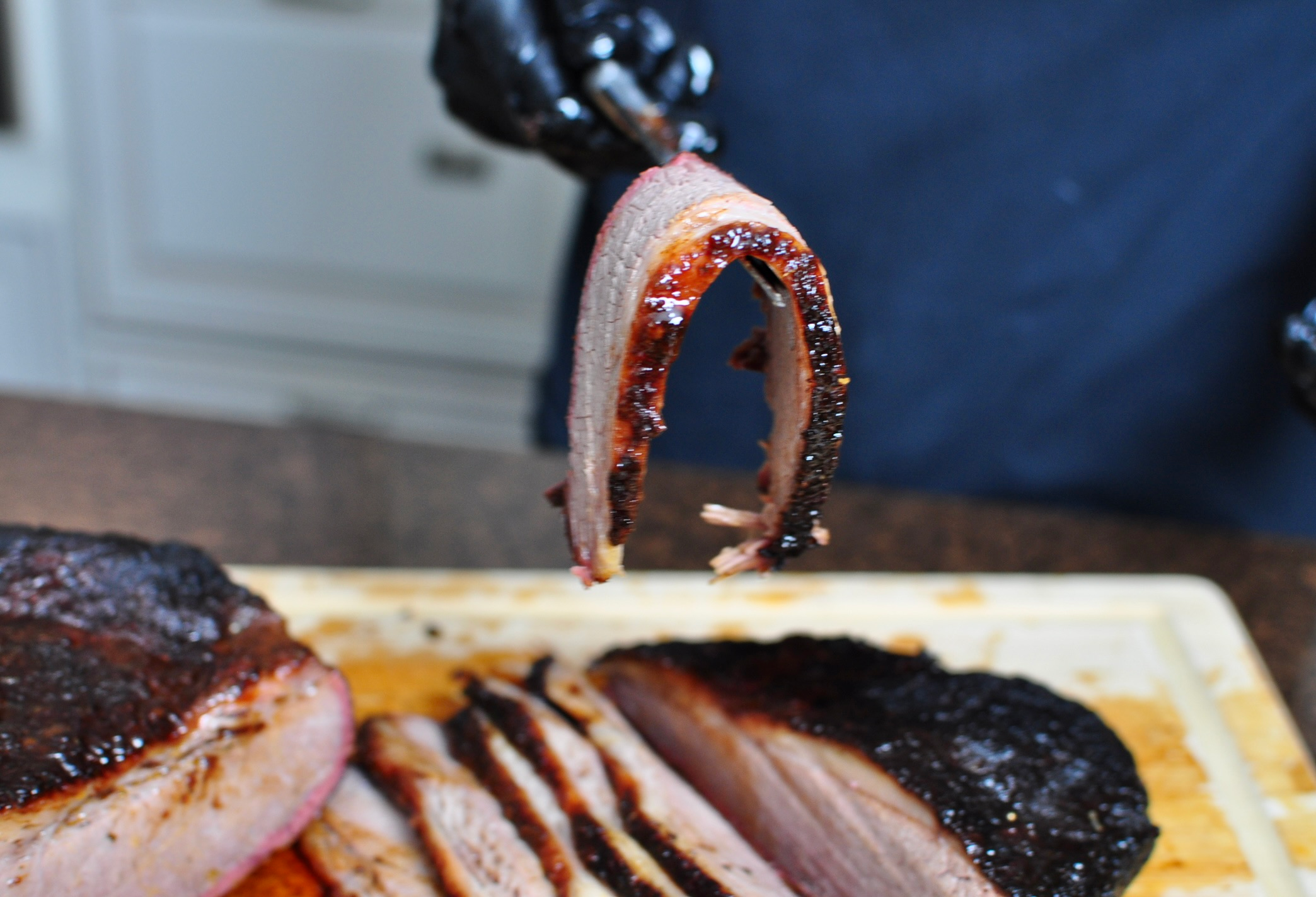 Smoked brisket is tender and soft