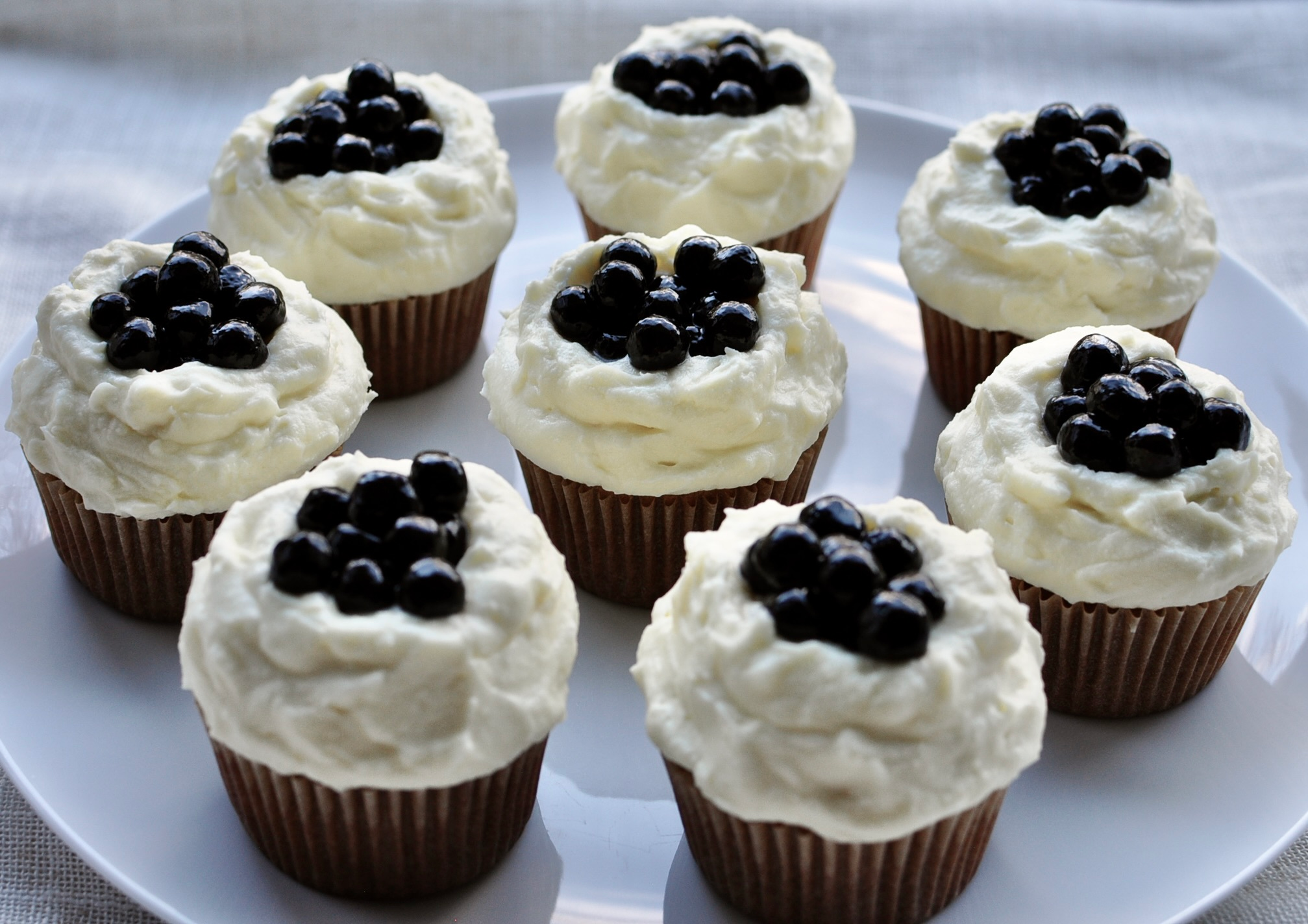 Boba Milk Tea Cupcakes with Vanilla Frosting and BOBA Tapioca Pearls
