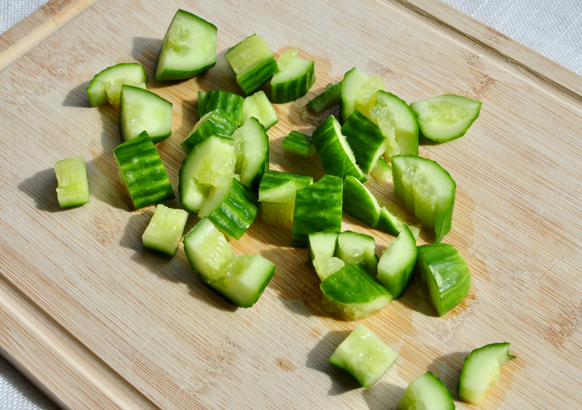 Diced smashed cucumbers