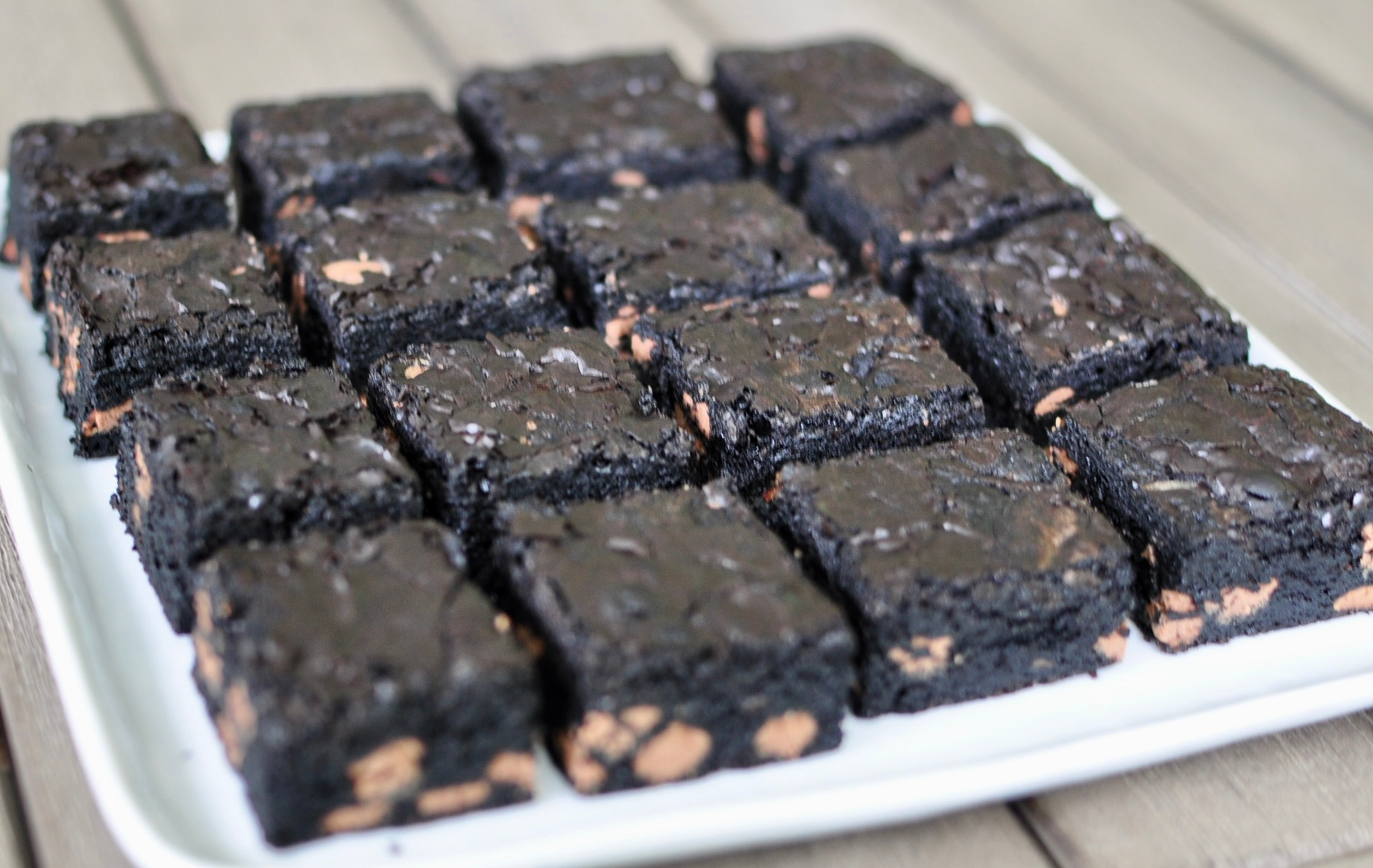 Black Cocoa Brownies with Milk Chocolate Chips