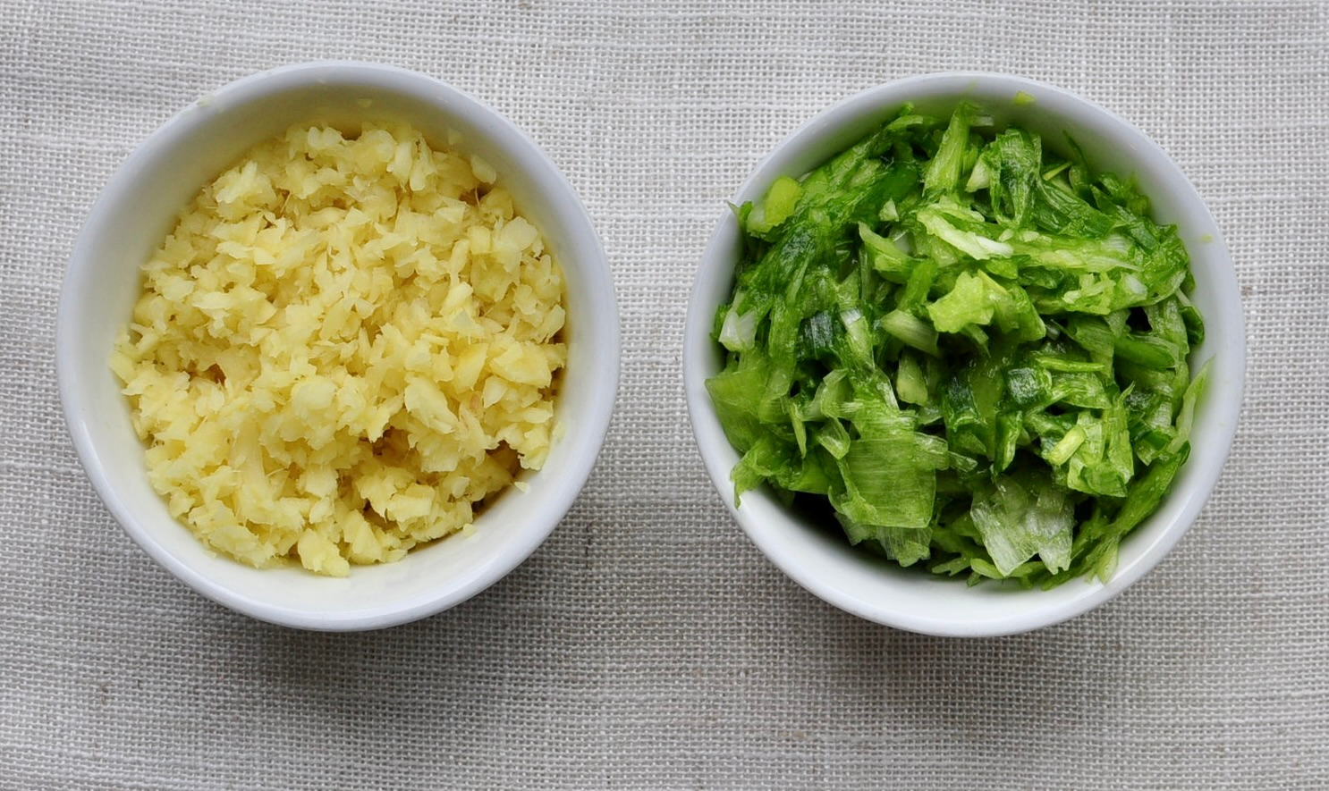Minced Ginger and Chopped Scallions for Chinese Green Sauce