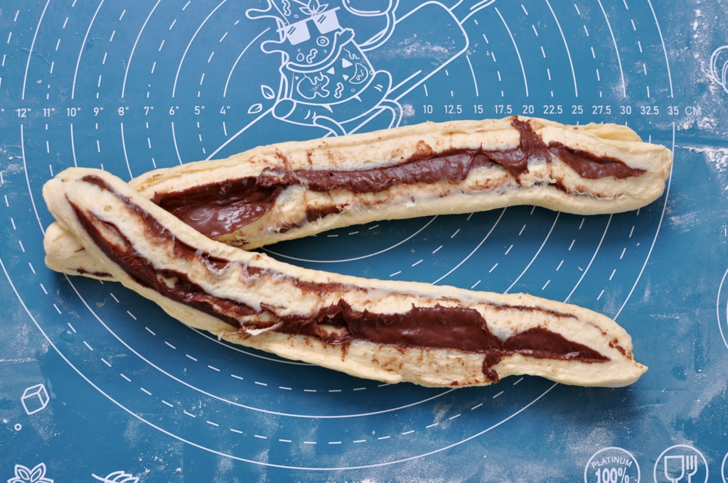 Braiding Nutella Babka Made with Croissant Dough