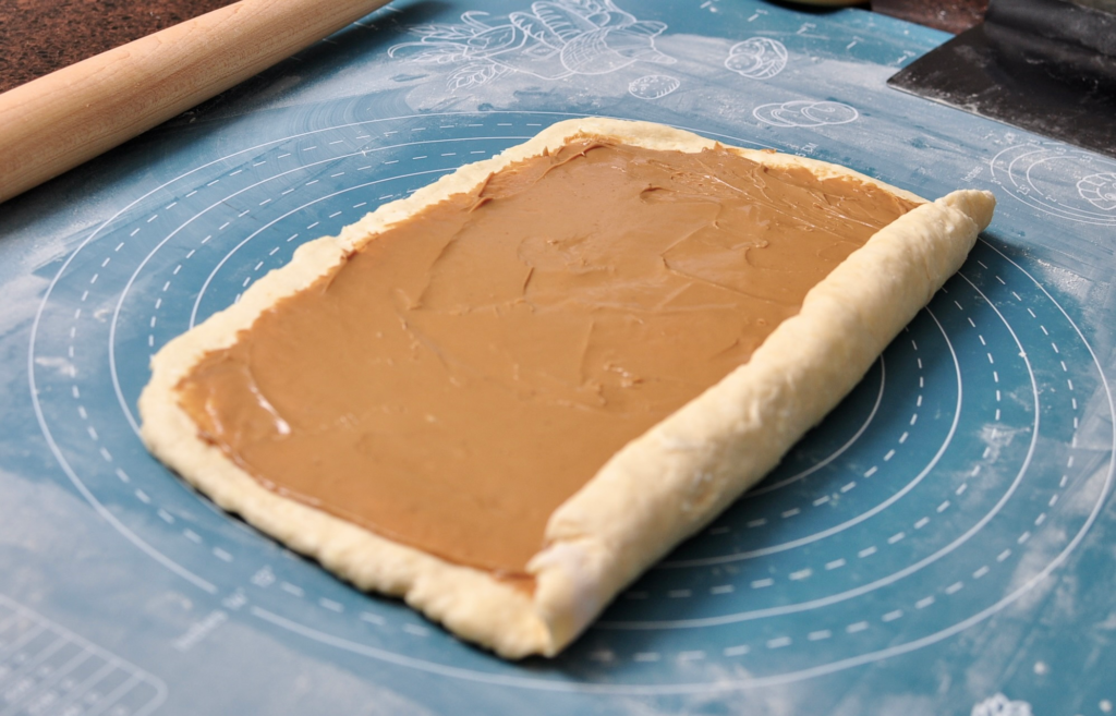 Cookie Butter Spread on Cheaters Croissant Dough
