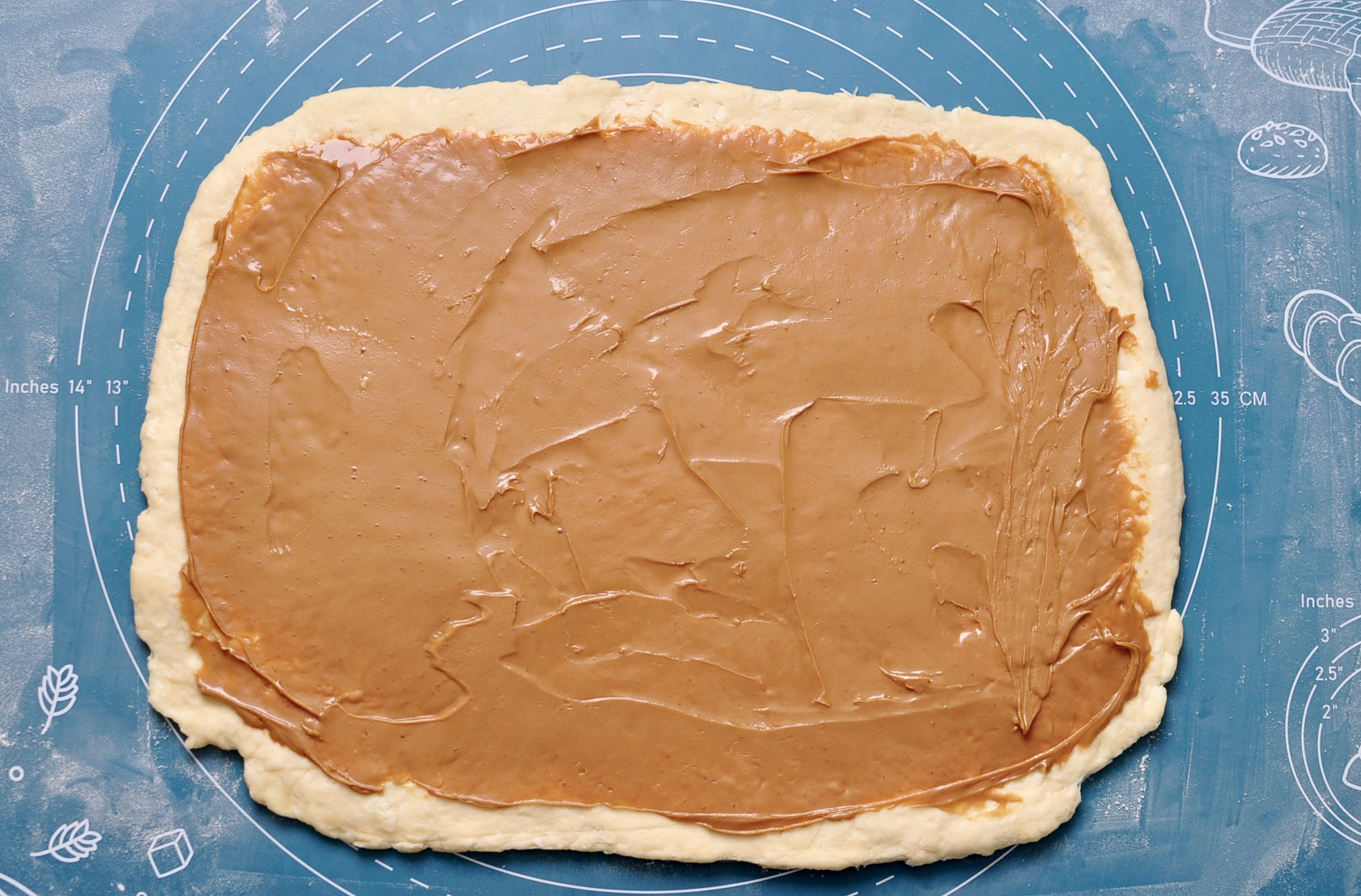 Cookie Butter Spread on Cheaters Croissant Dough for Babka