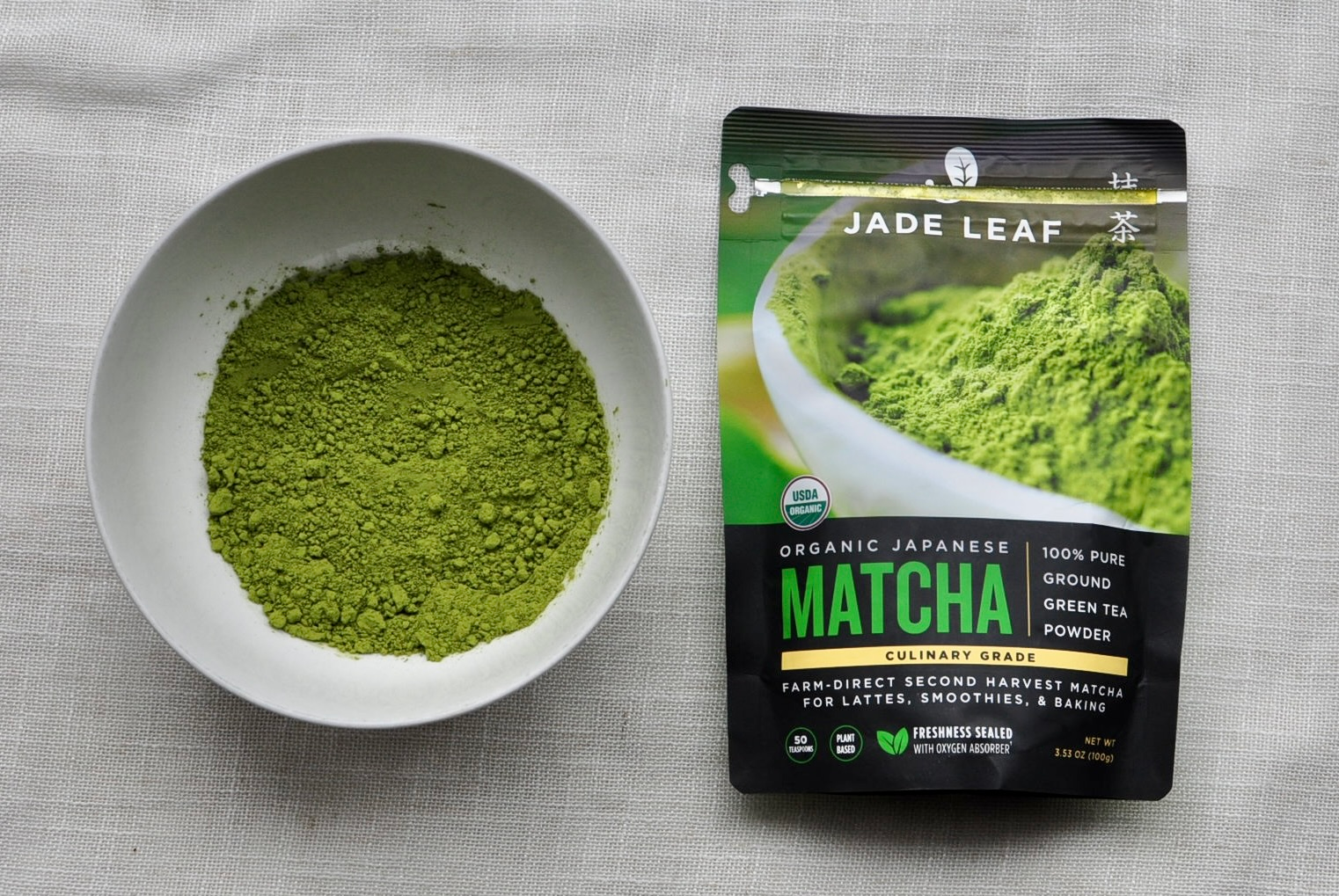 Jade Leaf Pure Ground Green Tea Powder Culinary Grade