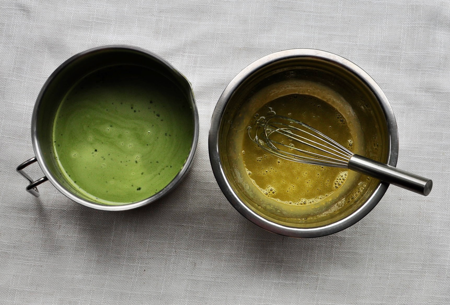 Matcha Green Tea Ice Cream Tempered Egg Yolks for Custard Base