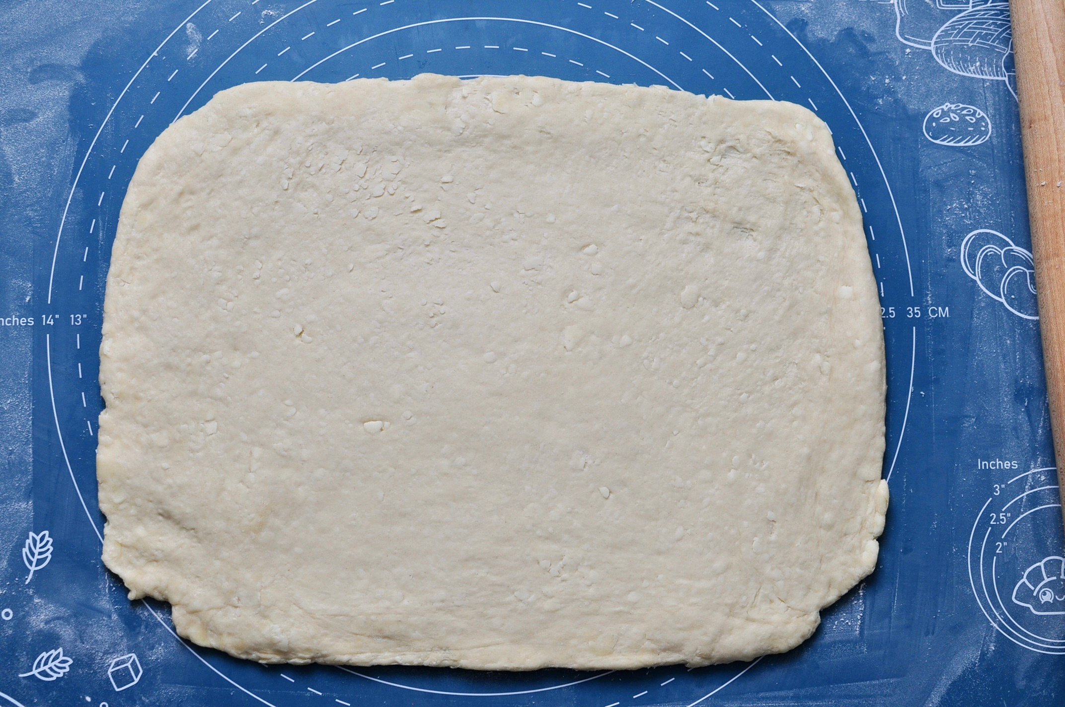 Rolled Cheaters Croissant Dough on Pastry Mat