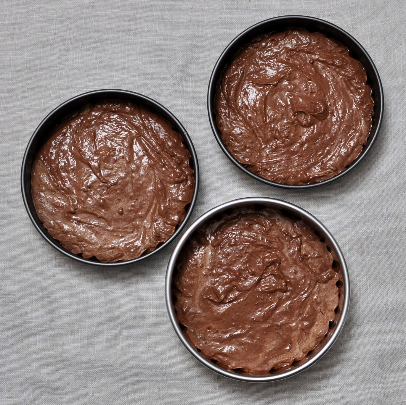 Chocolate Cake Baked in Round Cake Pans
