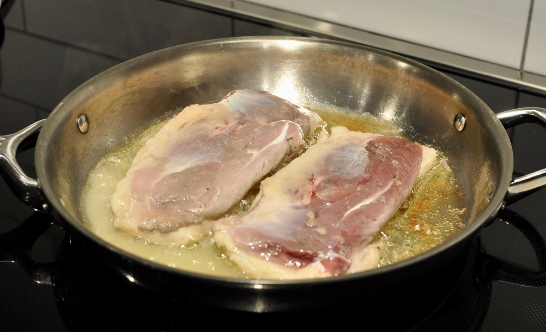 Pan Seared Duck Breast Fat Rendering Skin Side Down